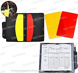 Referee Red And Yellow Card, Score Book With Pencil For Football Match Rules