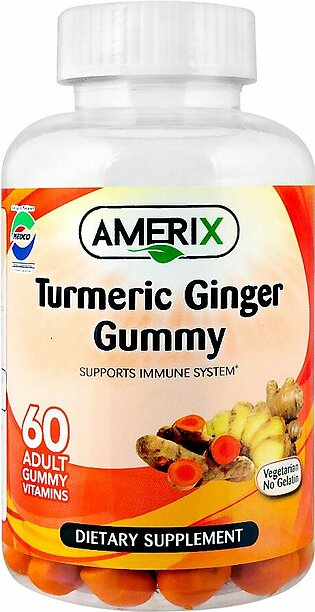 Amerix Turmeric Ginger, Dietary Supplement, 60 Adult Gummy Vitamins