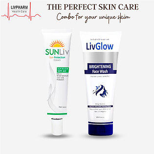 Pack Of 2 Livglow Brightening Face Wash & Sunliv Sun Protection Cream (for Men & Women)