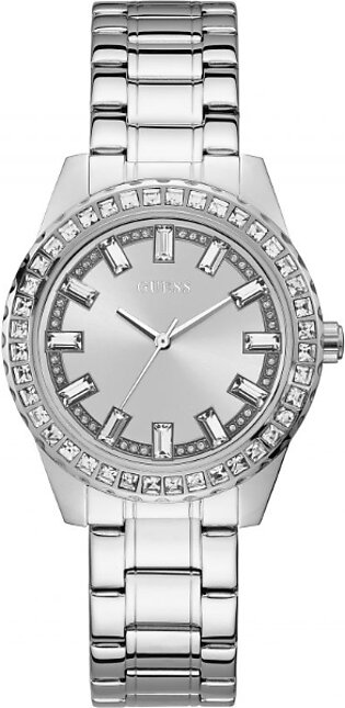 Guess Sparkler Silver Dial Silver Stainless Steel Watch For Women - Gw0111l1