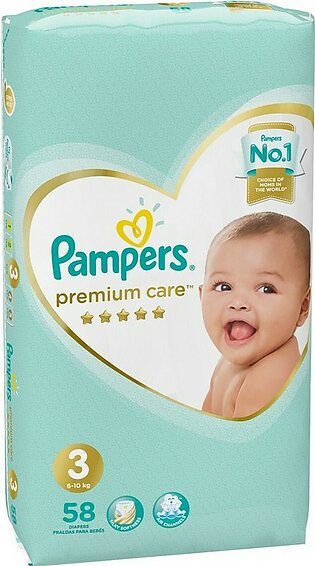 Pampers Premium Care Mainline Taped Diapers Medium Size 3 58 Count