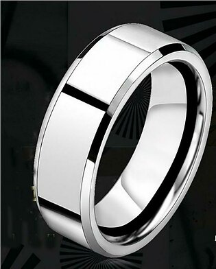 Silver Cut Stainless Steel Ring For Men