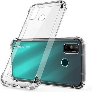 Tecno Spark 6 Go Protective Airbag Crystal Clear Bumper Case Drop Protection Anti-shock Proof Edge To Edge Protection Silicon Bumper Protection With Camera Protection Back Mobile Cover For Tecno Spark 6 Go