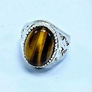 Tiger Stone Ring For Men China Silver. Real Stone