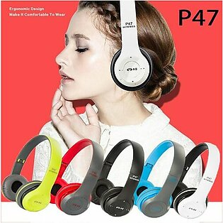 Foldable P47 Wireless Headphones with Mic for Gaming | Low Price