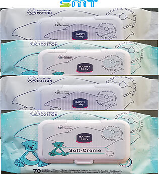 Soft Cream Baby Wipes Pack Of -4