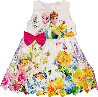 Elsa And Anna Frozen Princess Dress For Girls Casual Theme