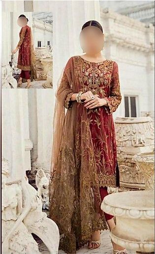 Chiffon suit with heavy net embroidery dupatta for women and grils balochi sindhi punjabi and pathani dress