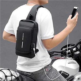 Men's Sling Crossbody Bag Chest Shoulder Messenger Backpack Usb Port
