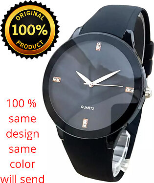 watches for men and boys in black leather straps new design 2022