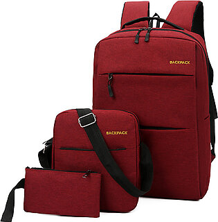 3pcs/set Male Backpacks High School Bags For Women 2023 Boys One Shoulder Big Student Travel Bag Men School Backpack