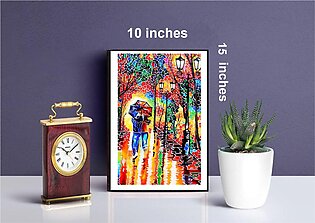 Frame Decor Wall Art Digitally Reproduced Photo Abstract Rain Painting Abs-p-10x15-03 - Wooden Picture 10x15 Size