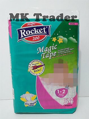 Rocket Magic Tap diapers (Size 1 to 2 Small, 3 to 7 Kg) 54 Diapers