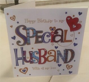 Happy Birthday To My Husband / Greeting Card, With Envelape. High Quality Marks & Spencer Card