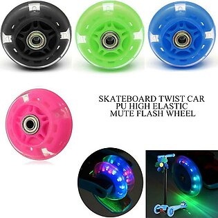 80mm Size Led Flash Light Up Wheel With 2 Abed-7 Ball Bearing For Mini Micro Scooter Skates Skating Shoes Trolly Hot Sale Led Flash Wheel Mini Or Maxi Micro Scooter Flashing Lights Back Rear Abec Note Random Color Will Be Delivered