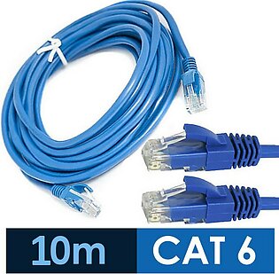 LAN Cable 10m CAT 6 Fixed Connectors 10 meter : 30 feet Ethernet Internet Wire