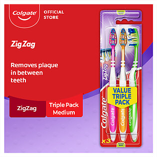 Colgate Zig Zag Toothbrush - Triple Pack (Medium)