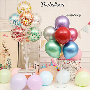7 Tubes Balloons Holder Column Stand Balloon Stand Kit,reusable Clear Balloon Holder(7 Balloon Sticks,7 Balloon Cups,1 Balloon Base) Makes Balloons Float Without Helium. For Table, Floor, Centerpiece With Base
