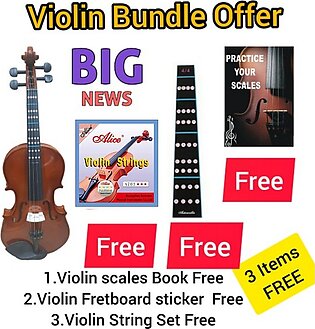 Violin 4/4 Size With 3 Free Items