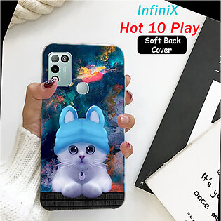 Infinix Hot 10 Play Back Cover - Cat Soft Cover Case
