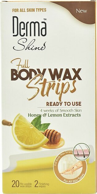 Derma Shine Full Body Wax Strips - Honey & Lemon Extracts