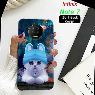 Infinix Note 7 Cover - Cat Soft Cover Case