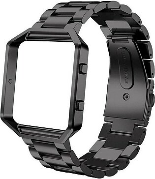 Stainless Steel 3 Beads Chain Band Strap With Frame For FITBIT BLAZE Smartwatch (BLACK)