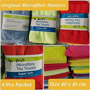 Microfibre Towels - 4 Pcs Set - Size : 40 X 40 Cm