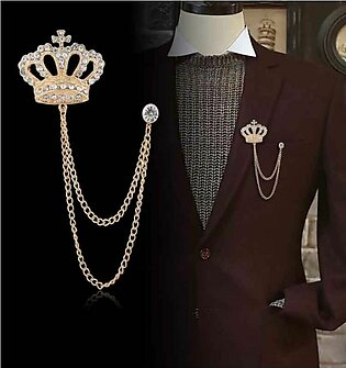 Coat Brooch , Prince And Princess Crown Shaped Brooch