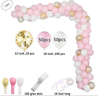 112 Pcs Pink and White Balloons Garland Arch Kit Casino Theme Party Night Balloon Wedding Birthday Party Decorations
