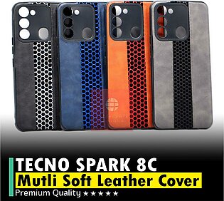 Tecno Spark 8c Back Cover Soft Leather Cover For Spark 8c