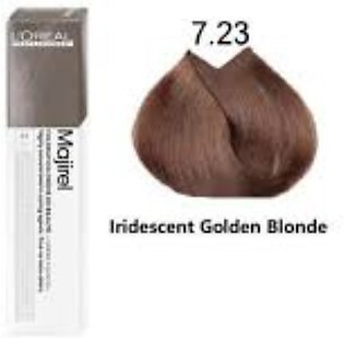L'oreal Professionnel Majirel Hair Color 50ml 7.23(iridescen Golden Blonde) With Developer 60mlt