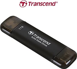 Transcend Esd310c 1tb Type-c And Usb 3.2 Portable Ssd With Dual Connectors And Caps