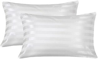 Aveesha Textiles - Pack Of 2 Hotel Stripe Pillow Covers | Pure Cotton Plain Pillow Cases Size 20 X 30