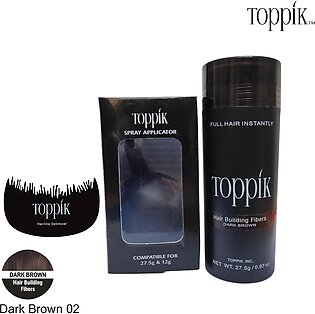Toppik Hair Fiber 27.5g Dark Brown + Spray Applicator + Hairline Optimizer Comb