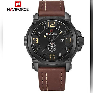 Naviforce Nf9099 Sports Quartz Analog Leather Band Watch For Men Waterproof Wrist Watch With Brand Box