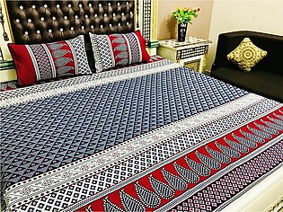BedSheet Cotton Double King Size Bed Sheet Set (1 Sheet and 2 Pillow Covers) by Araaish Bedding