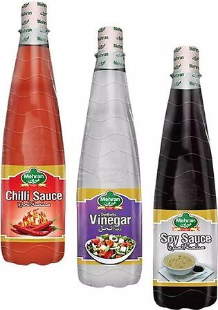 Bundle Of 3 - Soya Sauce, Chilli Sauce & Vinegar - 800ml