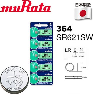 PACK OF 5 PCS muRata 364 SR 621 SW COIN CELL / BATTERY FOR WRIST WATCHES MADE IN JAPAN EXPIRY : 04-2024