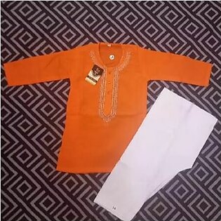 Atfaal Fashion Boys Clothing Kurta Shalwar Kids and  Boys Latest Fashion color orange