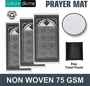 Pack of 3 Travel Prayer Mat Jae Namaz White Non Woven Safri Janamaz