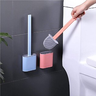 Silicone Toilet Brush With Toilet Brush Holder Creative Cleaning Brush Set For Home