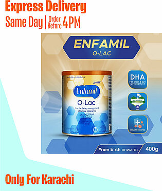 Enfamil O-lac Lactose Intolerance Infant Formula Baby Milk Powder 0 To 12 Months - 400 Gram