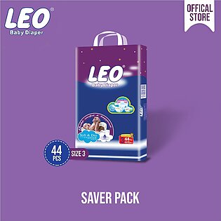 Leo Saver Pack Baby Diaper - Size 3, Medium - 44 Pcs