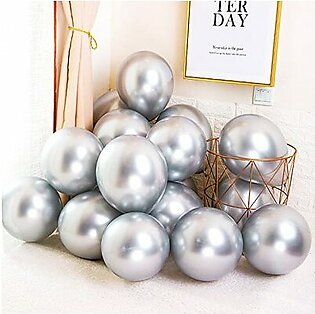 25 Silver Metallic Balloons Pack