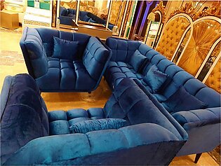 Modern Designed Velvet Furnished 5 Seated Sofa Set In Order 3 + 1 + 1