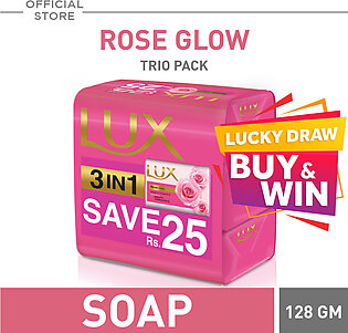 Lux Rose Glow Trio Soap 128g