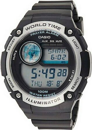 Casio Youth Digital Black Dial with Black Rubber Strap Watch For Men - CPA-100-1AVDF
