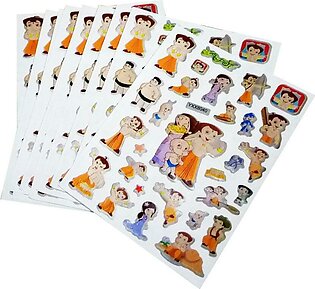 Pack of 10 Sheet Chhota Bheem Mini Stickers for kids (1 Sheet has 25 Mini Stickers)