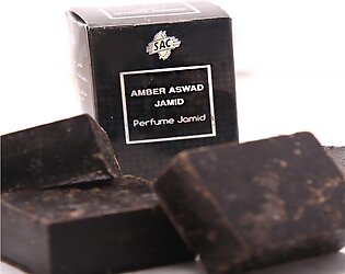 Amber Aswad Jamid Black - 25gm Cube - Musk - Packed - Sealed - Solid Perfume - Deodorant - Sac